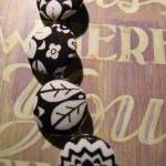 Fabric Button Necklace - Bl..
