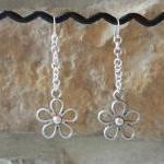 Long Flower Link Dangle Ear..