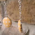 Long Fabric Button Earrings