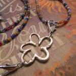 Long Beaded Flower Necklace..