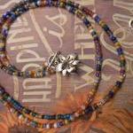 Long Beaded Flower Necklace..