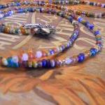 Long Beaded Flower Necklace..