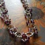Glass Beaded Linked Necklac..