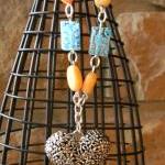 Glass Beaded Silver Heart N..