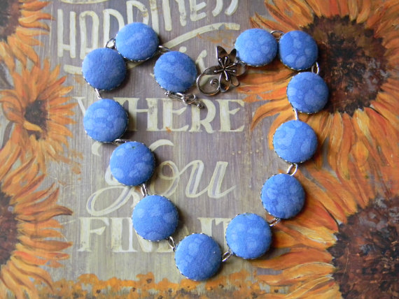 Fabric Button Necklace
