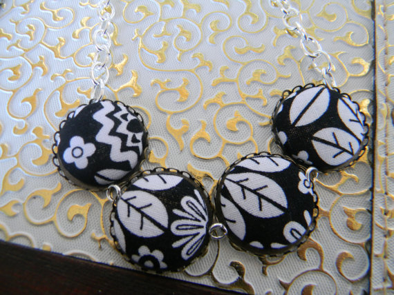 Fabric Button Necklace