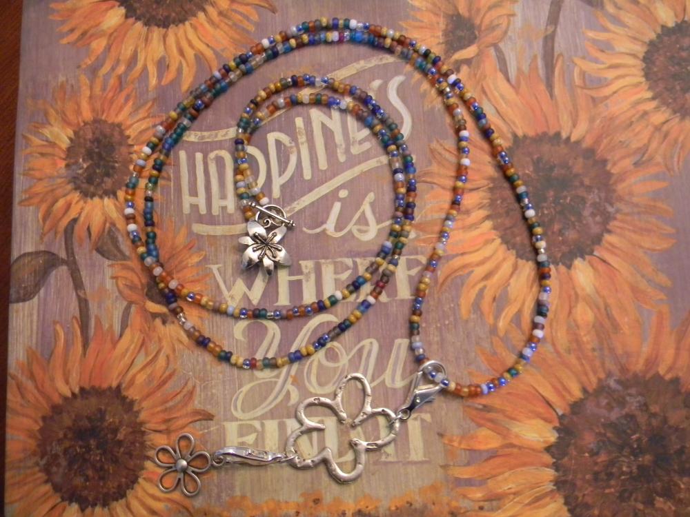 Long Beaded Flower Necklace/Bracelet/Jean/Waist Jewelry