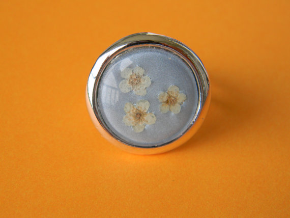 Silver Flower Adjustable Ring