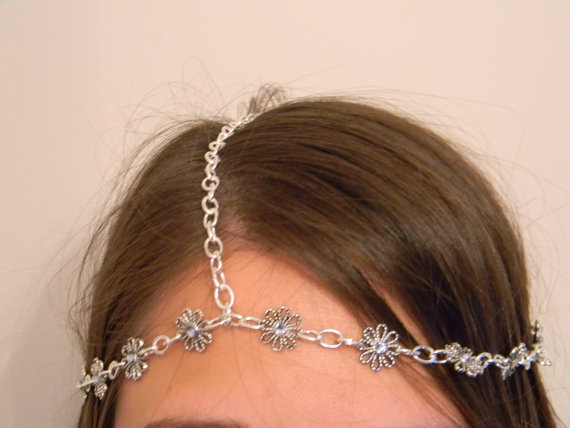 Swarovski Crystal/Silver Flower Head Band