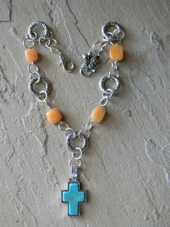 FREE SHIPPING - Cross Beaded Necklace